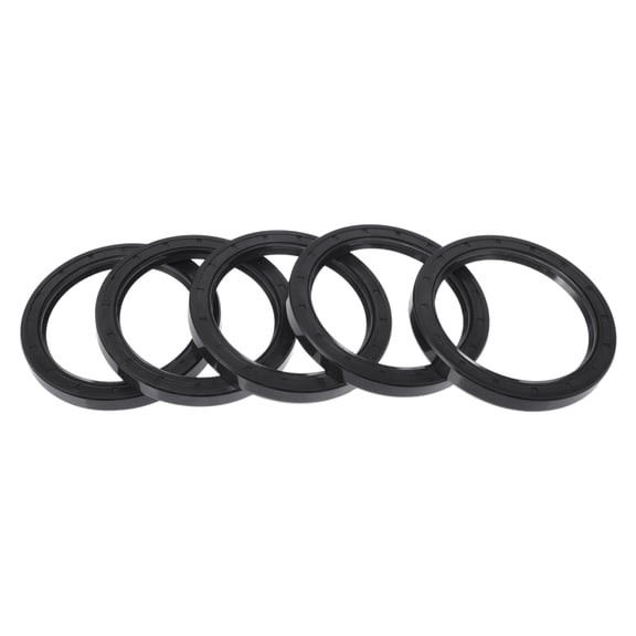 Unique Bargains Universal Oil Seal TC Double Lip w Steel Spring Seal Ring Rotary Shaft Seal 75x95x10mm High Pressure NBR Rubber Black 5 Pcs