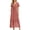 Pink, variant on Women's Summer Lace Maxi Dress, Short Sleeve V Neck Smocked Waist A Line Long Dress, Floral Lace Hem Boho Sundress with Pockets for Beach and Formal Occasions