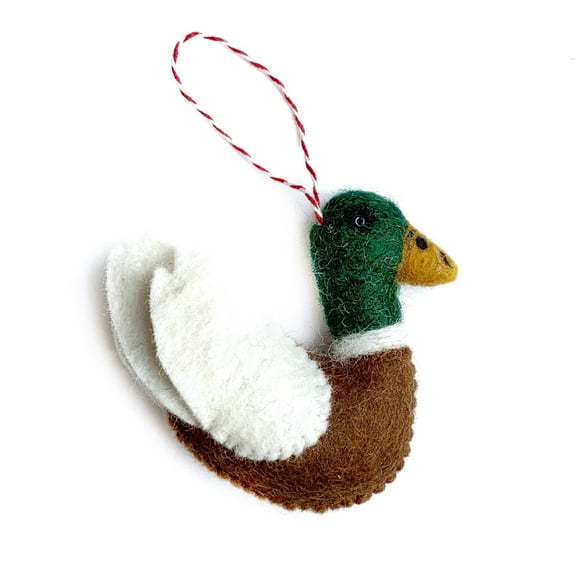Mallard Duck Ornament - Felted Wool Fair Trade Handmade Christmas Nepal