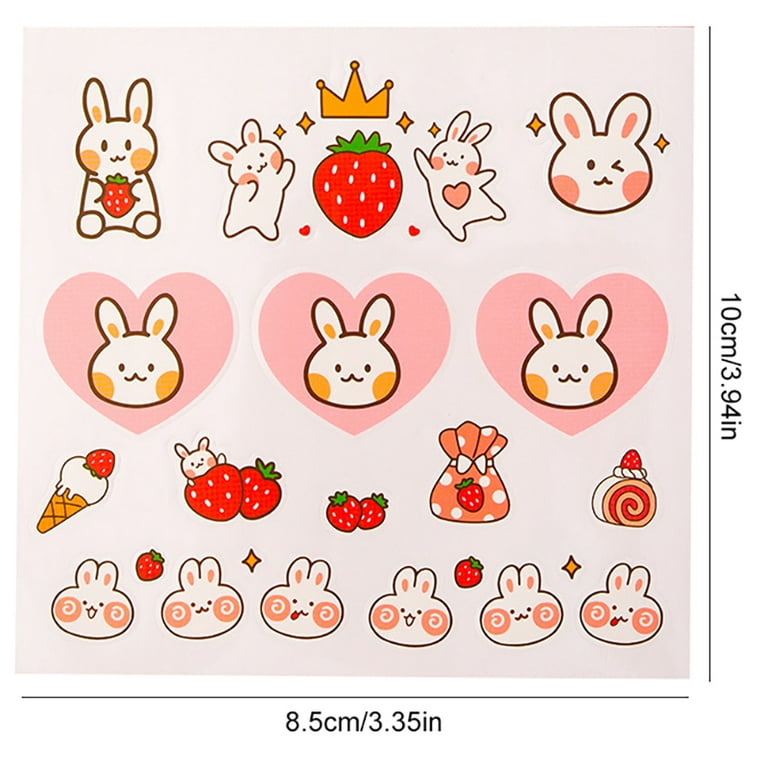 Coofit Journal Stickers Cartoon DIY Cute Planner Stickers Kawaii Scrapbook Stickers for Women Girls, Size: 10*8.5cm(3.94*3.34in), Multicolor