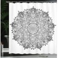 thumbnail image 4 of Ambesonne Mandala Shower Curtain, Mandala Art Black White, 69"Wx84"L, Black White, 4 of 5
