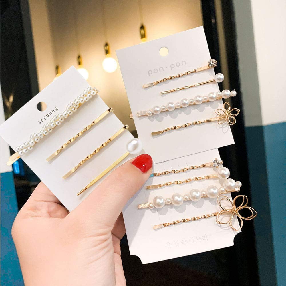 Hair Pins With Pearls， 12pcs Vintage Pearl Hair Bobby Pins Metallic — free download