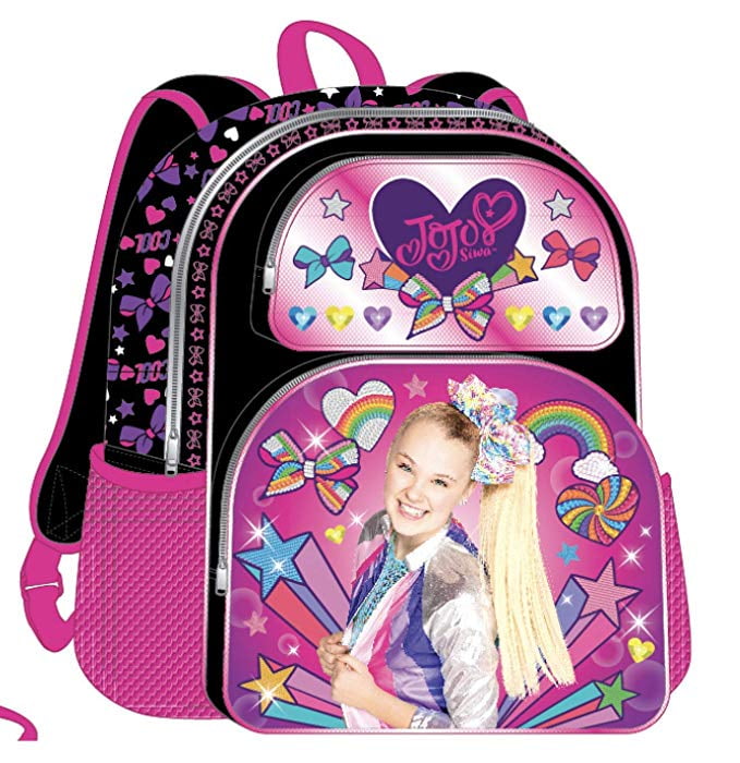JoJo Siwa 16" Pink Glitter 2 Zipper Backpack 