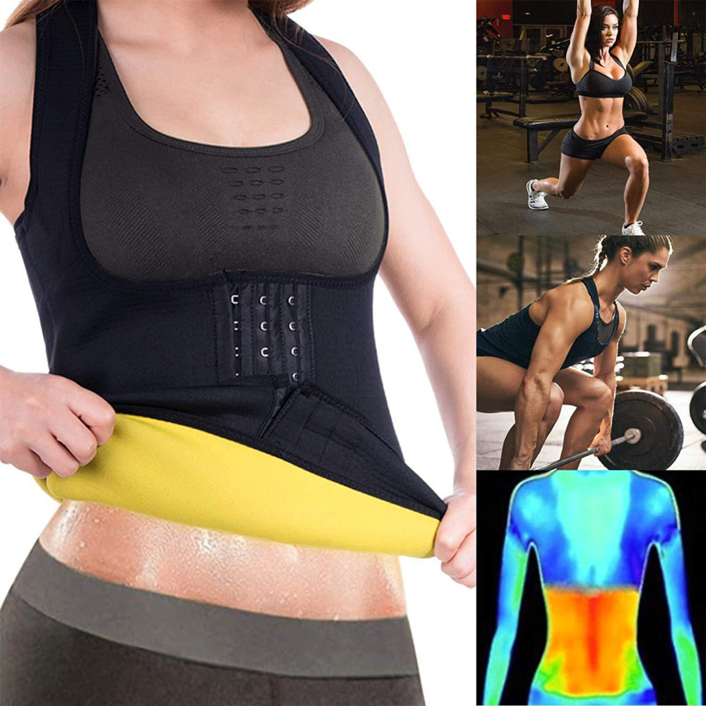 Women's Waist Trainer Corset Tank Top Vest Heating Sweat Body Shaper
