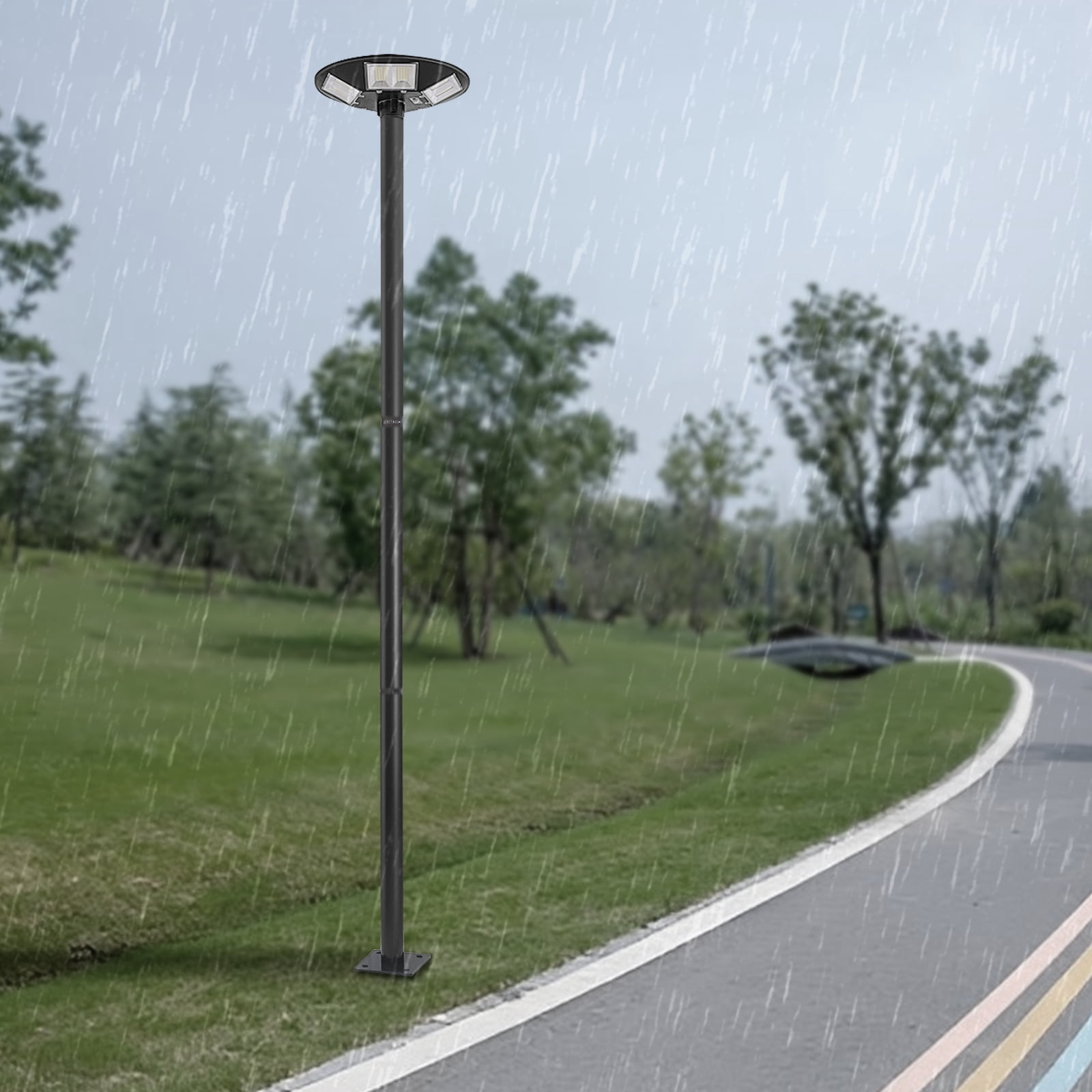 Street Light Pole, Outdoor Heavy Duty Street Lamp Post, Floor Mounted Split Street Lamp Post for Outdoor, Courtyard, Yard, Parking Lot (76mm)