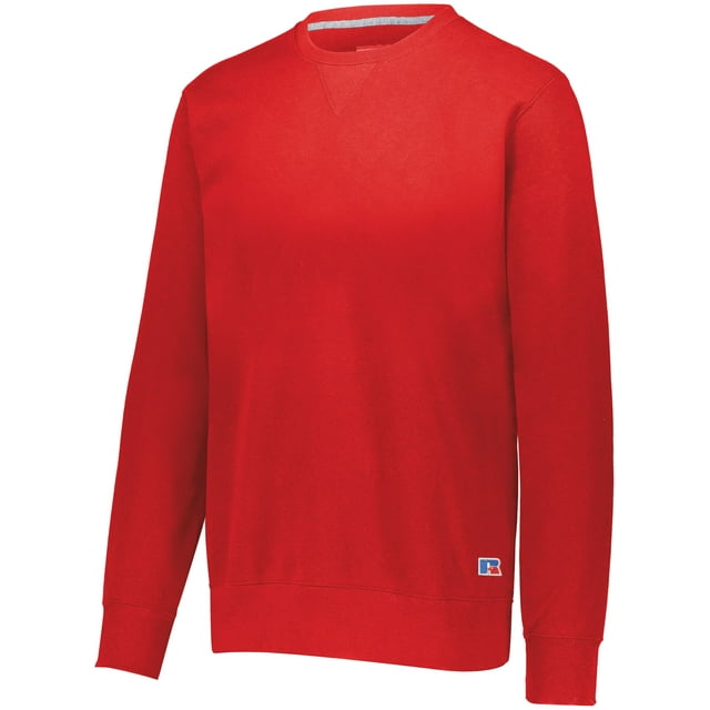 Russell Athletic Cotton Rich Fleece Crewneck, L, True Red