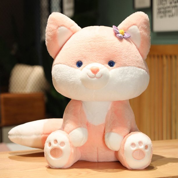 1pc 25/50cm Real Life Fox Plush Toys Stuffed Animal Dolls Children Pillow Kids Toy Bedroom Decor Stuffed Fox Birthday GiftPink50cm Deng Xun unisex
