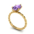 thumbnail image 2 of Solitaire Engagement Ring for Women - 2ct Simulated Alexandrite in 18K Yellow Gold Promise Ring, 2 of 6