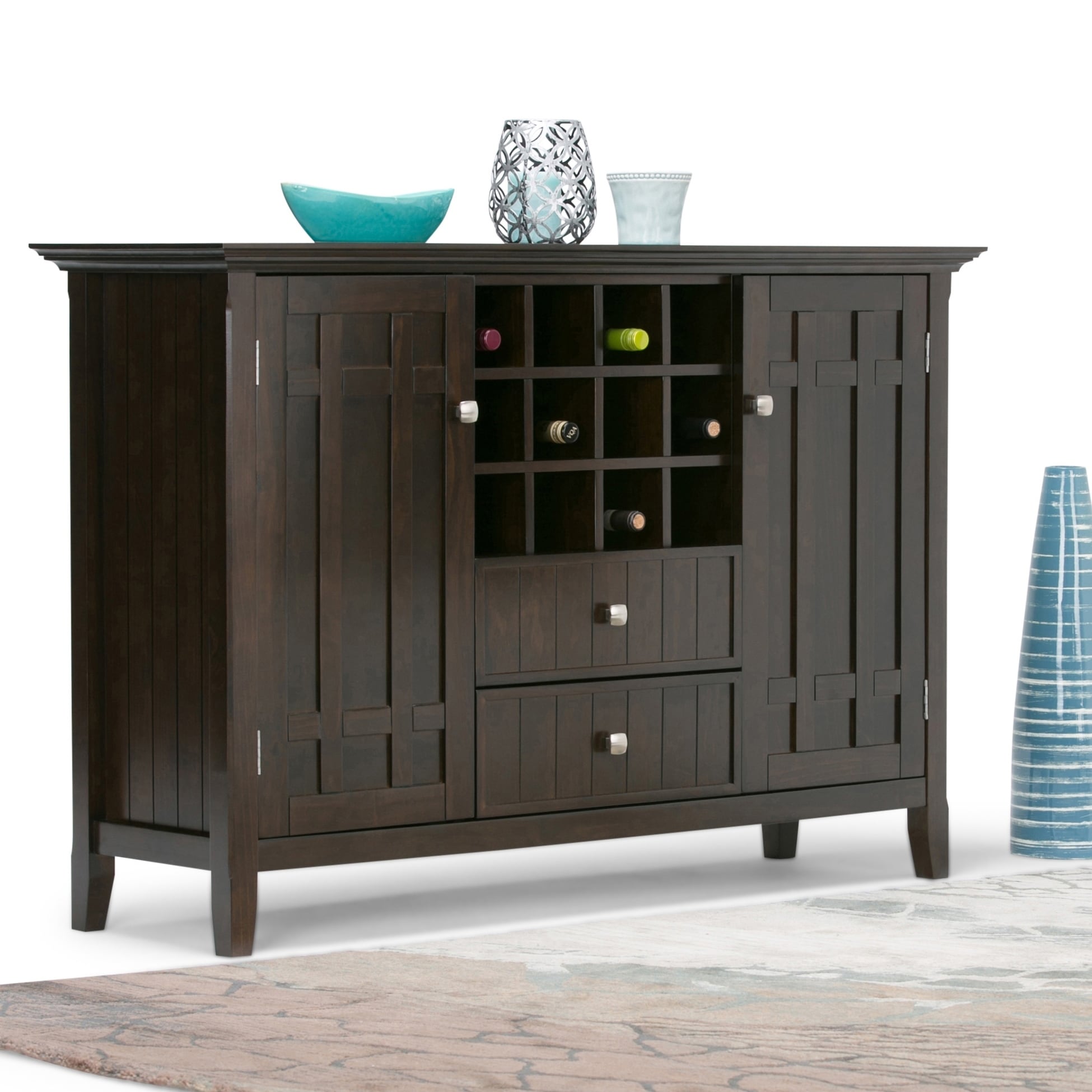 WyndenHall Freemont Solid Wood 54 inch Wide Rustic Sideboard Buffet
