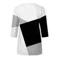 thumbnail image 5 of Olyvenn Women’s Spring Long Sleeve T-shirts Crewneck Half Zip Pullover Casual Loose Color Block Patchwork Tops Black XXL, 5 of 5