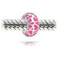 thumbnail image 2 of Bling Jewelry Womens Pink Red Silver Heart Murano Glass Charm Bead for European Bracelets, 2 of 4