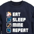 thumbnail image 3 of Instant Message - Gamer - Eat, Sleep, Mine, Repeat - Toddler & Youth Crewneck Fleece Sweatshirt, 3 of 6