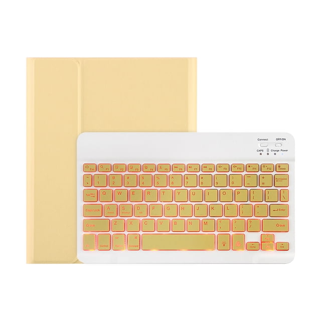 Amdohai Keyboard Case with 7 Color Backlight Detachable Bluetooth3.0 Keyboard Pen Slot Compatible with iPad Pro 11(2018/2020) Yellow