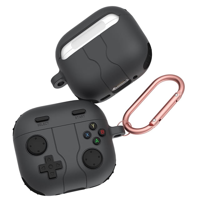 Easily Portable Silicon Cover for AirPods4 Featuring a Strong Carabiner
