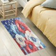 thumbnail image 2 of WOBOGO American Flag Flowers Carpet 39x20in Kitchen Bathroom Livingroom Plush Absorbent Non-Slip Floor Mat, 2 of 8