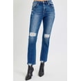 thumbnail image 4 of RISEN Full Size High Rise Distressed Crop Straight Jeans, 4 of 6