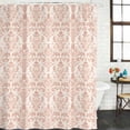 thumbnail image 2 of Pink Flowers Bathroom Shower Curtains with 12 Hooks Polyester Waterproof Shower Curtain for Stalls and Bathtubs Baroque Scroll Floral Damask Pattern Art Decorative Bathroom Curtain 48x72 Inches, 2 of 9