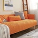 thumbnail image 1 of Granjero Gordo Funda de sofá acolchada de algodón de color sólido, antideslizante, segmentada, funda protectora para muebles (naranja, 28 x 28 pulgadas), 1 of 5