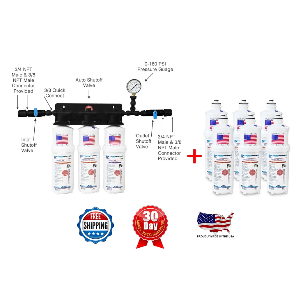 Triple Filter / Food Service / Ice Machine Water Filter System (Made by