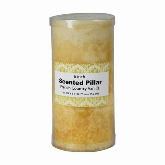 Jeco CPC-3612 3 x 6 in. Tritone Scented Pillar Candle, White & Cream