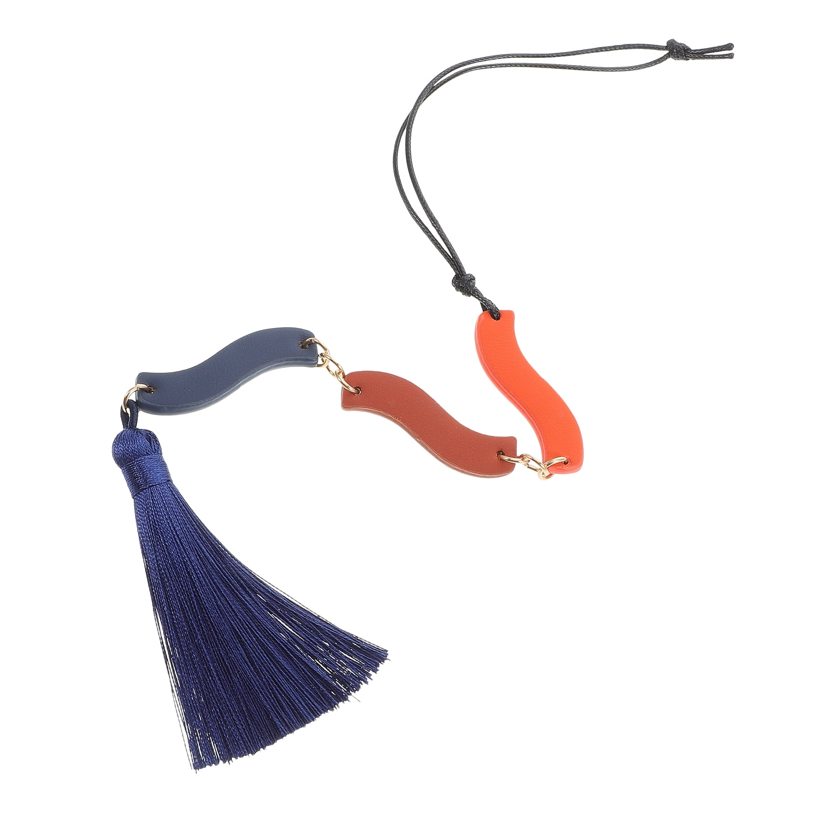 OUNONA Car Interior Hanging Pendant Decoration Multi Color Rearview Mirror Accessory with Elegant Handwoven Rope