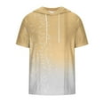 thumbnail image 3 of Teissuly Men Casual Round Neck Digital Printing Pullover Fitness Sports Hooded Shorts Sleeves T Shirt Blouse, 3 of 4