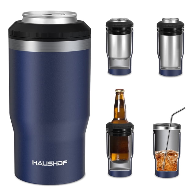 Can Cooler HAUSHOF, acero inoxidable aislante 4 en 1, 12 onzas