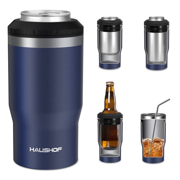 Can Cooler HAUSHOF, acero inoxidable aislante 4 en 1, 12 onzas