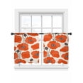 thumbnail image 2 of Orange Poppy Sheer Curtains 45 Inches Long 2 Panels Bud Cartoon Light Filtering Semi Sheer Window Curtains Drapes for Bedroom Living Room 52"x45"&nbsp;2&nbsp;&nbsp;Panels, 2 of 7
