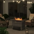 thumbnail image 4 of Aoxun 40'' Fire Pit Table 50,000 BTU Propane Gas Fire Pit Table W/ Cover, Glass Beads, Tank Holder, Gray Wicker, 4 of 9