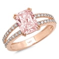 thumbnail image 7 of Solitaire with Accents Engagement Ring for Women - 3.48ct Simulated Pink Diamond in 14K Rose Gold Promise Ring, 7 of 7