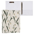 thumbnail image 3 of Haosy Hardcover 3 Ring Binder 1.5 Inch Ring Decorative Binder Organizer for Home School Office, Minimalist Snowdrop, 3 of 10