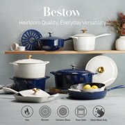 Tramontina Bestow 7-Quart Enameled Cast Iron Oval Dutch Oven with Lid, Gradated Cobalt, Oven-Safe