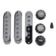 thumbnail image 2 of Guitar Guitar Pickup Cover Knob Set 6 Hole Single Coil 2 Tone 1 Volume Switch Tip Replacement Parts For  Black, 2 of 8