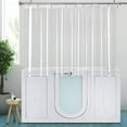 thumbnail image 7 of YISURE Short Shower Curtain Liner Clear PEVA Bathroom Curtain Set 70x48'' Stainless Hooks Included, 7 of 7