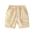 thumbnail image 2 of YTDSCS Toddler Kids Summer Shorts for Boys Elastic Waist Cotton Five Pants Solid Colour with Pockets Casual Shorts for 1-8 Years, 2 of 9