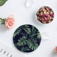 thumbnail image 4 of POGLIP Tropical Palm Leaves Set of 8 Round Coaster for Drinks, Absorbent Ceramic Stone Coasters Cup Mat with Cork Base for Home Kitchen Room Coffee Table Bar Decor, 4 of 5