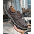 thumbnail image 3 of Men's Orthopedic Walking Shoes Genuine Leather Slip On Loafers Arch Support Lightweight Comfortable Casual Sneakers, 3 of 15