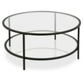thumbnail image 4 of Evelyn&Zoe Sivil 36" Wide Round Coffee Table with Glass Top, Mykonos Blue, 4 of 11