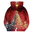thumbnail image 5 of Sudadera con capucha para niños, con estampado navideño de invierno, larga, con terciopelo, informal y cómoda, de manga larga, de poliéster., 5 of 5