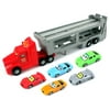 Air Race Team Transporter Childrens Toy Truck Trailer Vehicle Playset with 5 Mini Toy Cars (Colors May Vary)