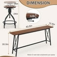 thumbnail image 4 of Zimtown Industrial Bar Table and Chairs Set for 4~6, 83.8" Pub Set for 4 Padded Bar Stools Swivel Dining Table Set for 4, Brown, 4 of 8
