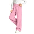 thumbnail image 5 of WMTBSRSW Girls Corduroy Pants Elastic Waist Straight Leg Lounge Pants Solid Color Pockets Fall Winter Trousers for Kids 5-16 Years, 5 of 6