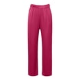 thumbnail image 4 of Gunia Wide Leg Pants For Women Casual Pants Elastic Waist Loose Fit Trousers Soft Flowy Straight Leg Pants Summer Flowy Pants, 4 of 5