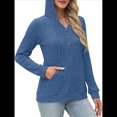thumbnail image 2 of Suéteres de Mujer, Sudaderas con Capucha de Larga de Otoño, Sudaderas para Mujer, Ropa Informal Holgada de Moda Azul S, 2 of 7