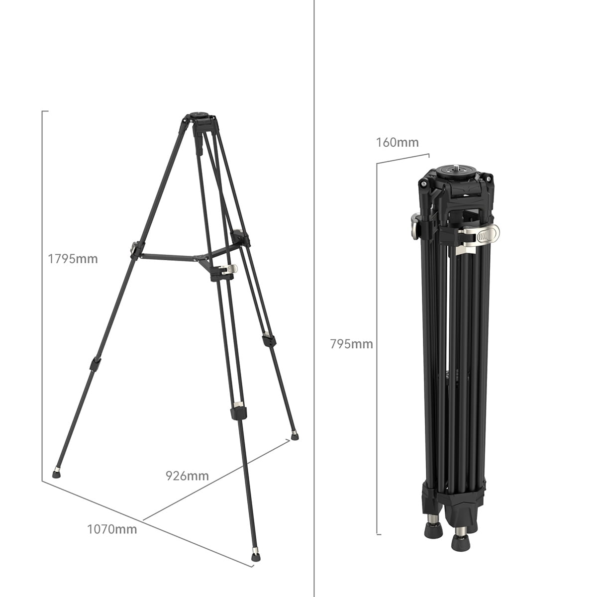 SmallRig AD-80 2-Section FreeBlazer Heavy-Duty Aluminum Alloy Tripod with 75mm Bowl