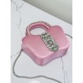 thumbnail image 4 of JIOMAY - Bolso de mano glamoroso con forma de cubo y asa de diamantes de imitación para noche, de diseñador de lujo, de satén de seda, para mujer, monedero, 4 of 5