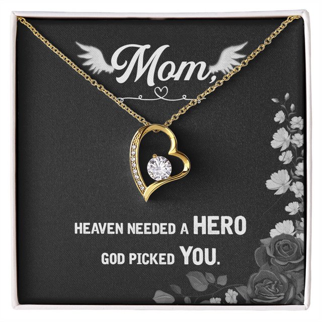 To Mom Remember Message Heaven Needed a Hero Forever Collier avec Carte Message