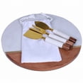 thumbnail image 2 of 12"  Wood and Marble and Gold Cheese Board and Knife Set, 2 of 5