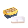 thumbnail image 1 of Bento Lunch Box for Adults With Double-Layered Compartment 1500 mL Capacity Microwave-Safe Plastic Container With Fork and Spoon, 1 of 6